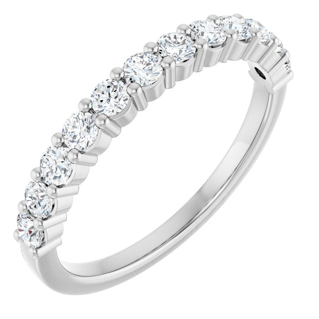 14k White 1/2 Ctw Natural Diamond Anniversary Band