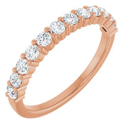 14k Rose 1/2 Ctw Lab-grown Diamond Anniversary Band