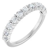 14k White 1/2 Ctw Natural Diamond Anniversary Band