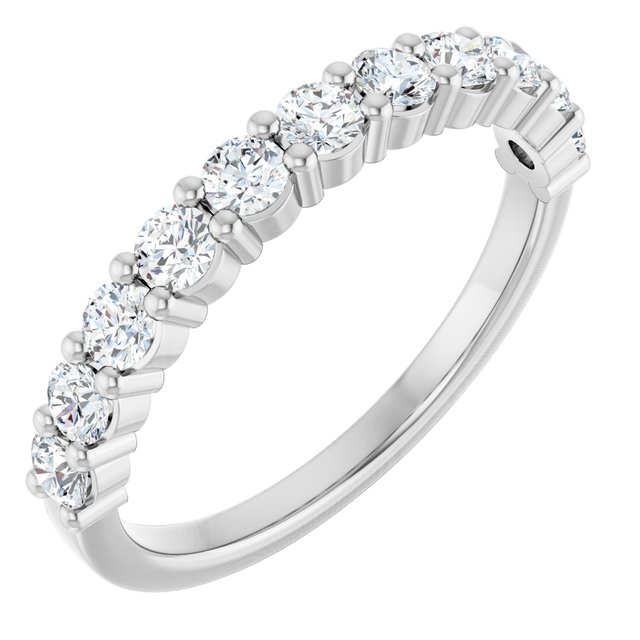14k White 1/2 Ctw Natural Diamond Anniversary Band
