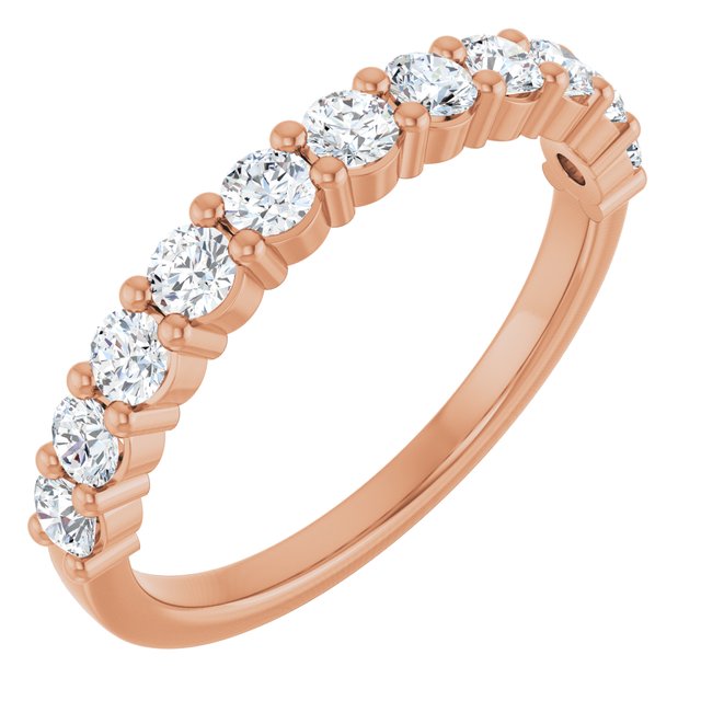 14k Rose 1/2 Ctw Natural Diamond Anniversary Band