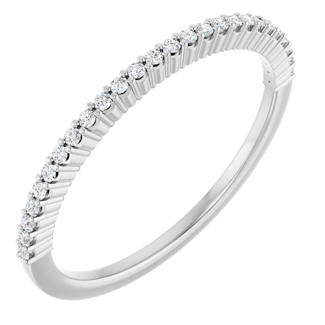 14k White 1/8 Ctw Natural Diamond Anniversary Band