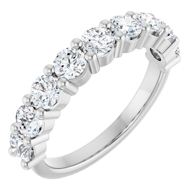 14k White 1 1/3 Ctw Natural Diamond Anniversary Band