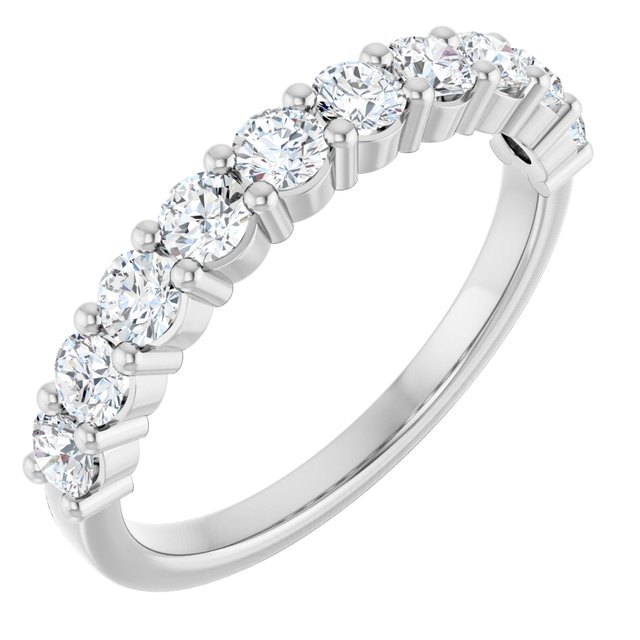 14k White 3/4 Ctw Lab-grown Diamond Anniversary Band