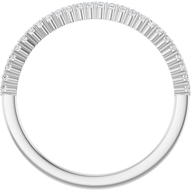 14k White 1/8 Ctw Natural Diamond Anniversary Band