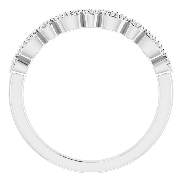 14K White .08 CTW Natural Diamond Matching Band