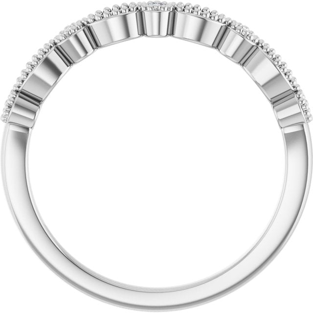 14k White .08 Ctw Natural Diamond Matching Band