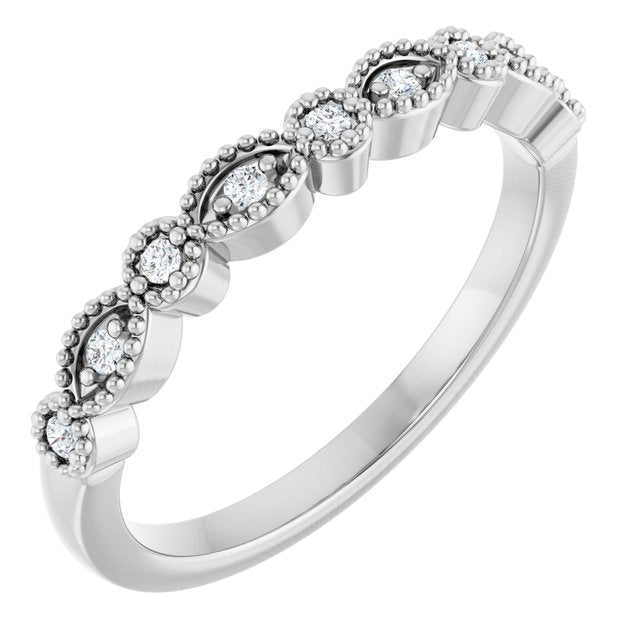 14k White .08 Ctw Natural Diamond Matching Band