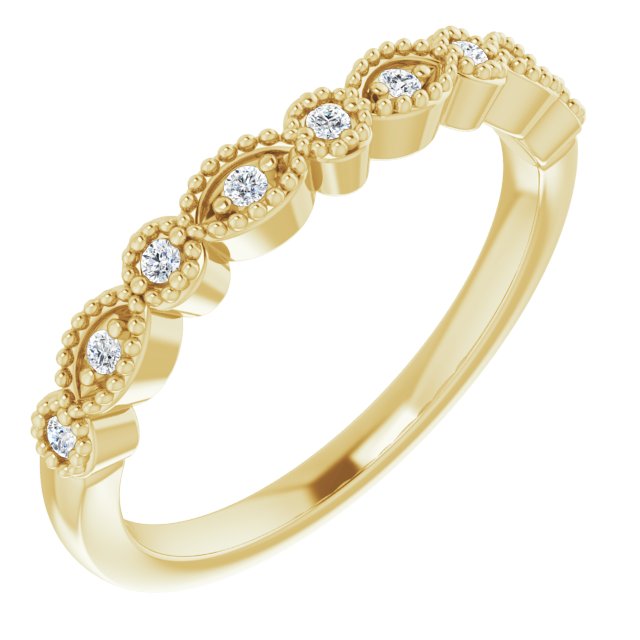 14K Yellow .08 CTW Natural Diamond Matching Band