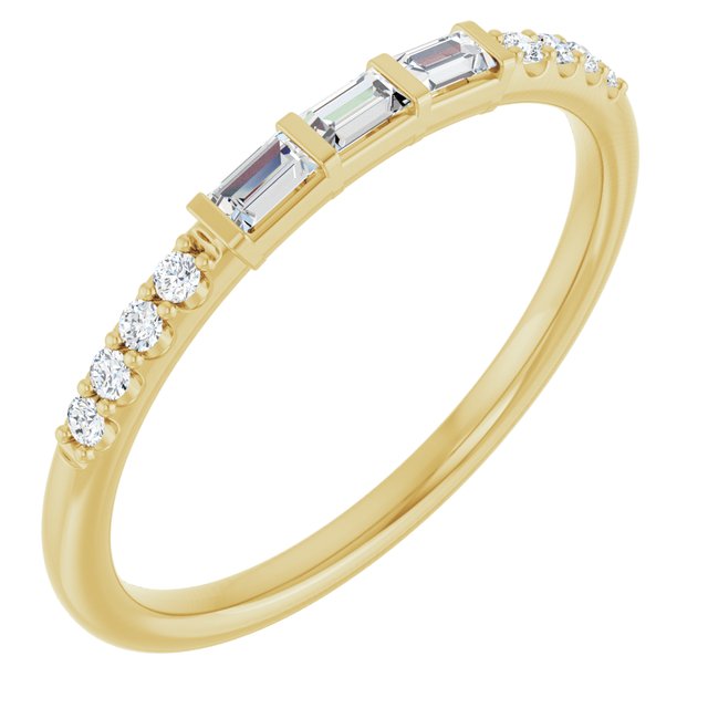 14k Yellow 1/6 Ctw Natural Diamond Anniversary Band