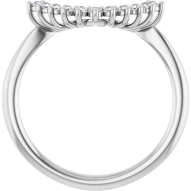 14k White 1/6 Ctw Diamond Matching Band For Round Ring
