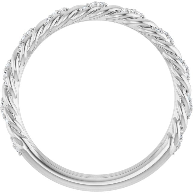 14k White 1/10 Ctw Natural Diamond Band