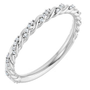14k White 1/10 Ctw Natural Diamond Band