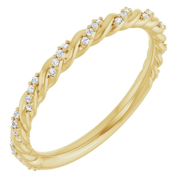 14k Yellow 1/10 Ctw Natural Diamond Band