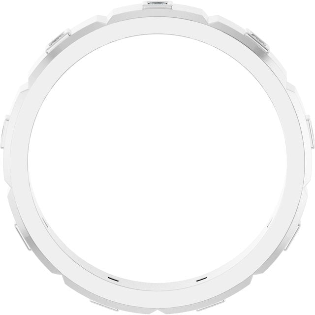 14K White 1/4 CTW Mens Natural Diamond Band Size 12