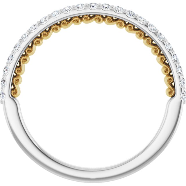 14k White/yellow 1/5 Ctw Natural Diamond Anniversary Band