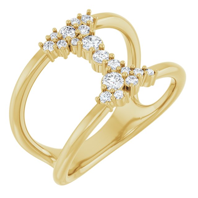 14K Yellow 1/3 CTW Lab-Grown Diamond Negative Space Ring