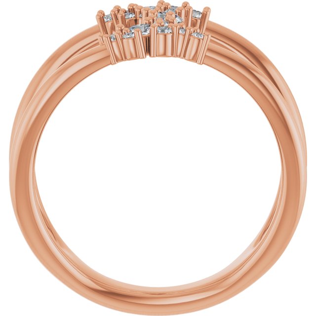 14K Rose 3/8 CTW Natural Diamond Negative Space Ring