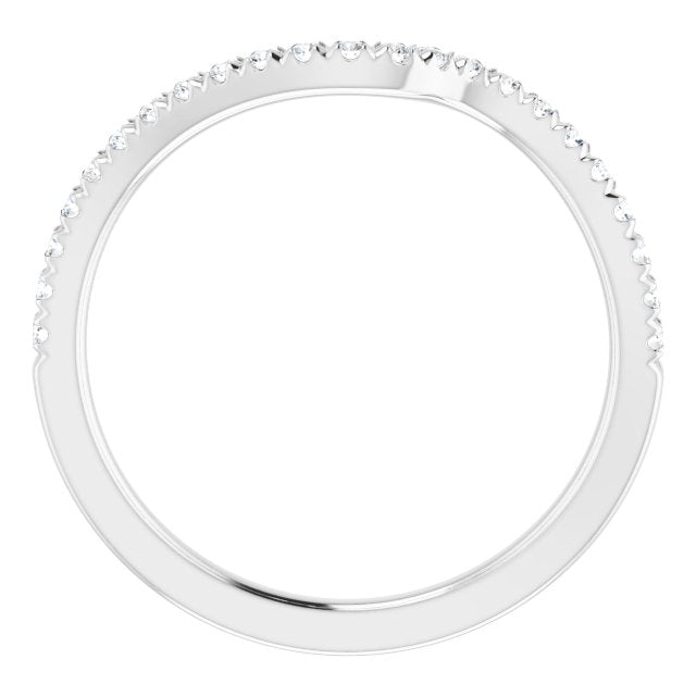 14K White 1/5 CTW Natural Diamond French-Set Matching Band