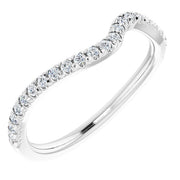 14K White 1/5 CTW Natural Diamond French-Set Matching Band