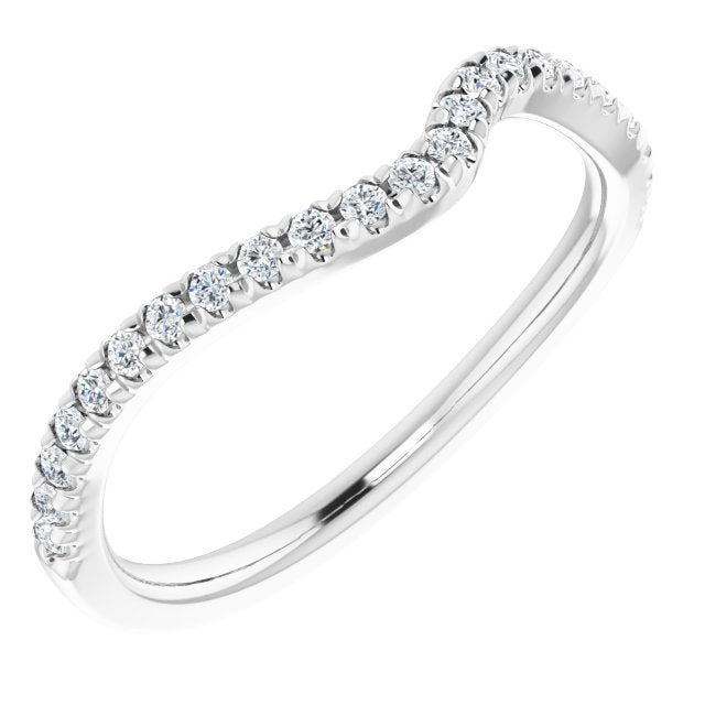 14K White 1/5 CTW Natural Diamond French-Set Matching Band