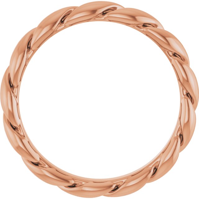 14k Rose 2.8 Mm Twisted Band Size 6