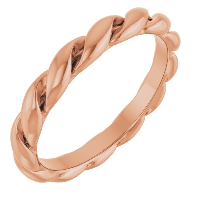 14k Rose 2.8 Mm Twisted Band Size 6