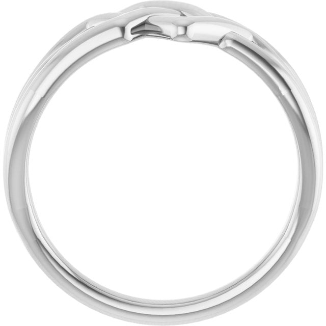 14K White Criss-Cross Ring