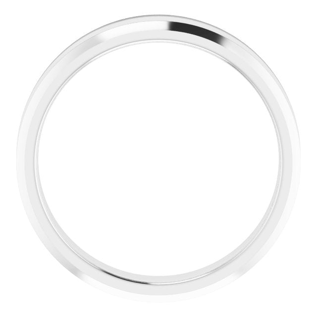 14K White 4 mm Beveled-Edge Band Size 8