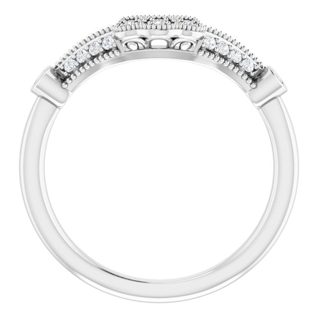 14K White .08 CTW Diamond Matching Band