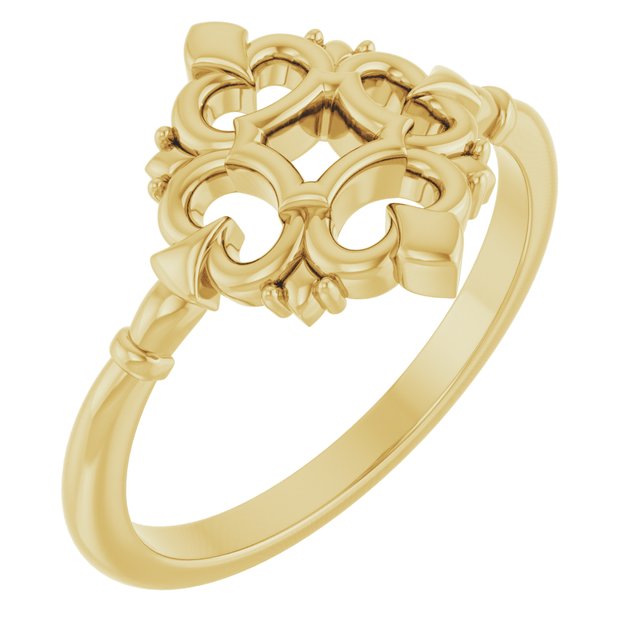 14K Yellow Vintage-Inspired Ring