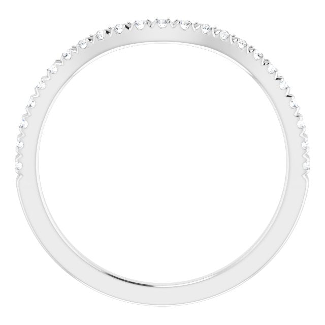 14k White 1/5 Ctw Diamond French-set Matching Band