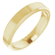 14k Yellow 4 Mm Beveled-edge Band Size 9.5