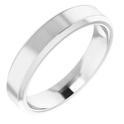14K White 4 mm Beveled-Edge Band Size 10