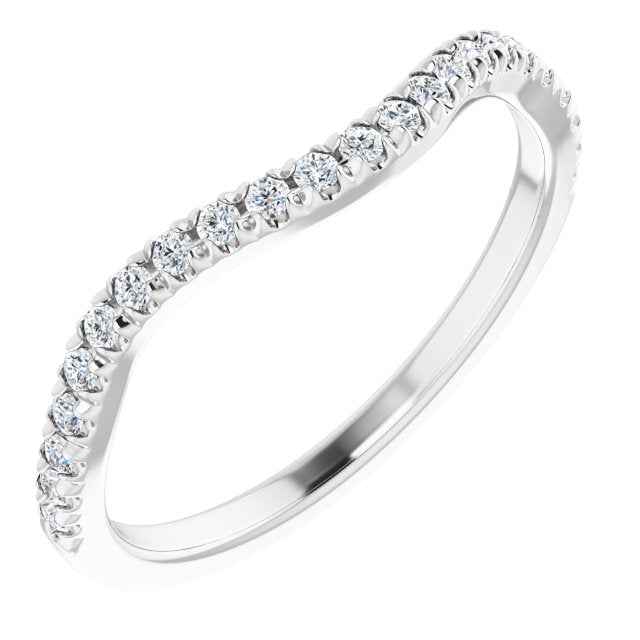 14k White 1/5 Ctw Diamond French-set Matching Band