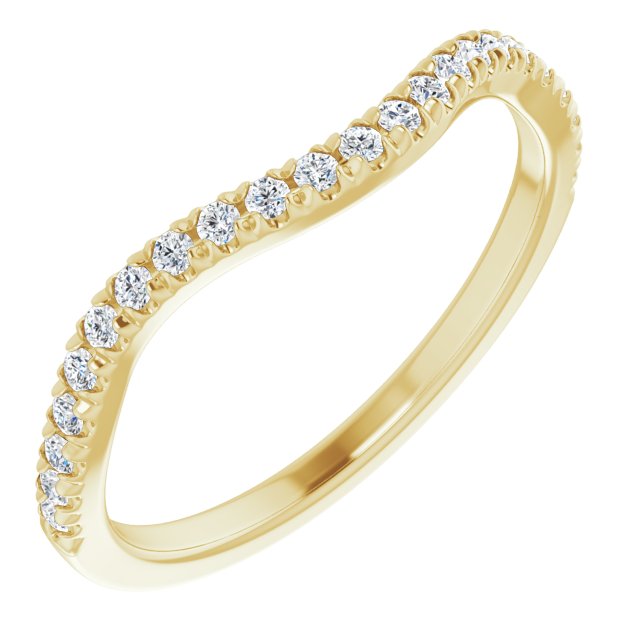 14k Yellow 1/5 Ctw Diamond French-set Matching Band