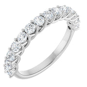 14k White 7/8 Ctw Lab-grown Diamond Anniversary Band