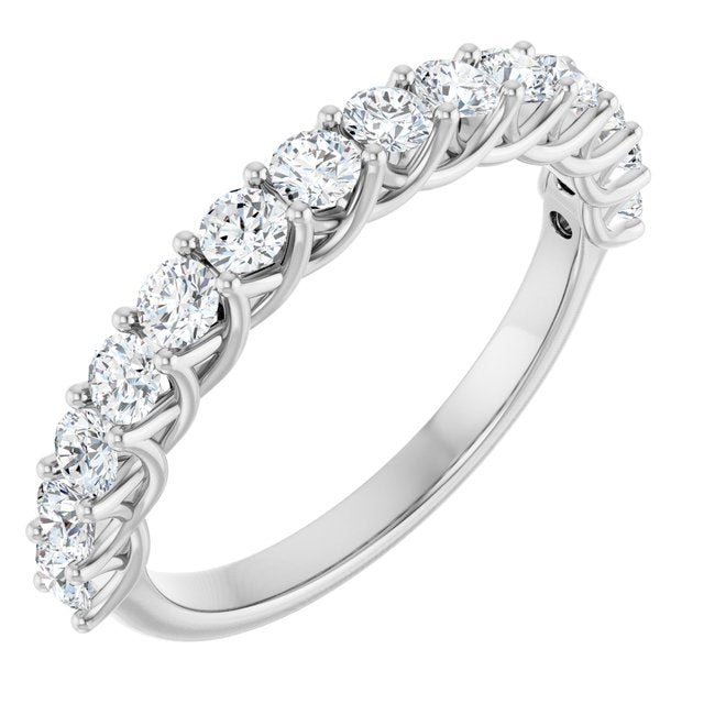 14k White 7/8 Ctw Lab-grown Diamond Anniversary Band