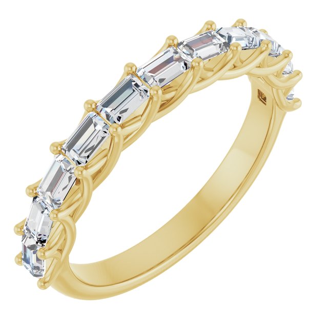 14k Yellow 3/4 Ctw Natural Diamond Anniversary Band