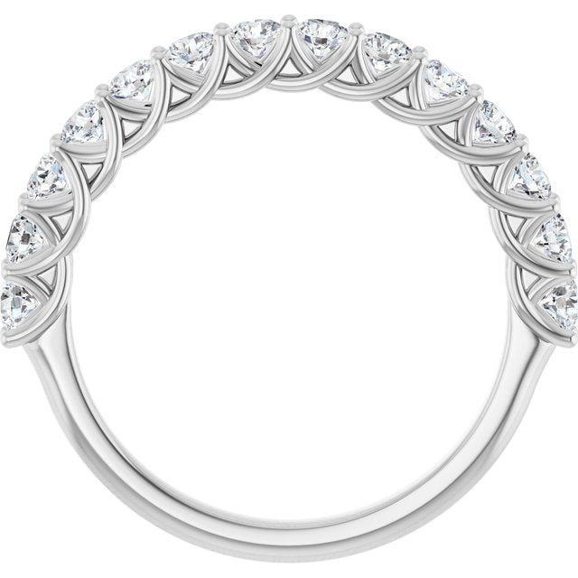 14k White 7/8 Ctw Lab-grown Diamond Anniversary Band