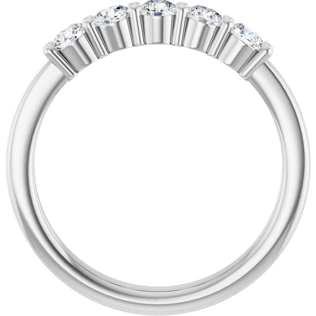 14k White 1/2 Ctw Natural Diamond Anniversary Band