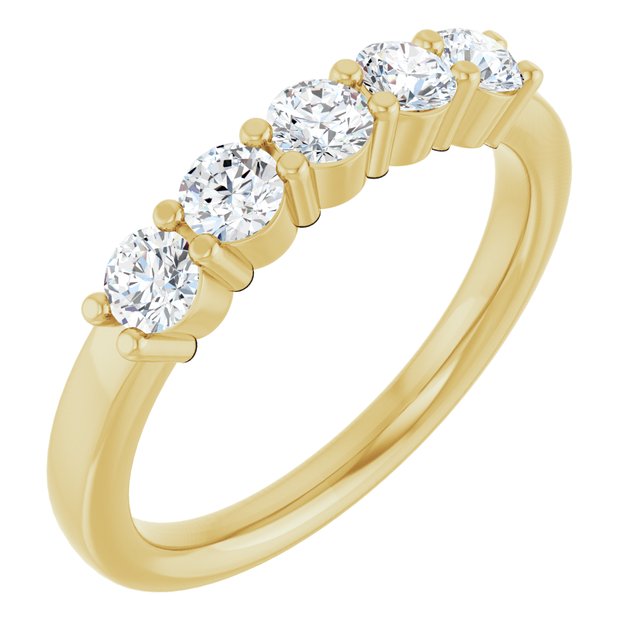 14k Yellow 5/8 Ctw Lab-grown Diamond Anniversary Band