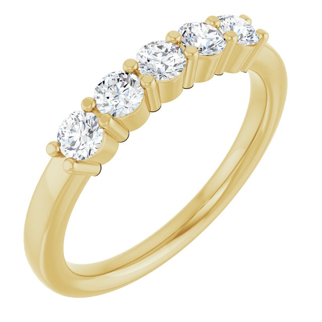 14K Yellow 1/2 CTW Natural Diamond Anniversary Band