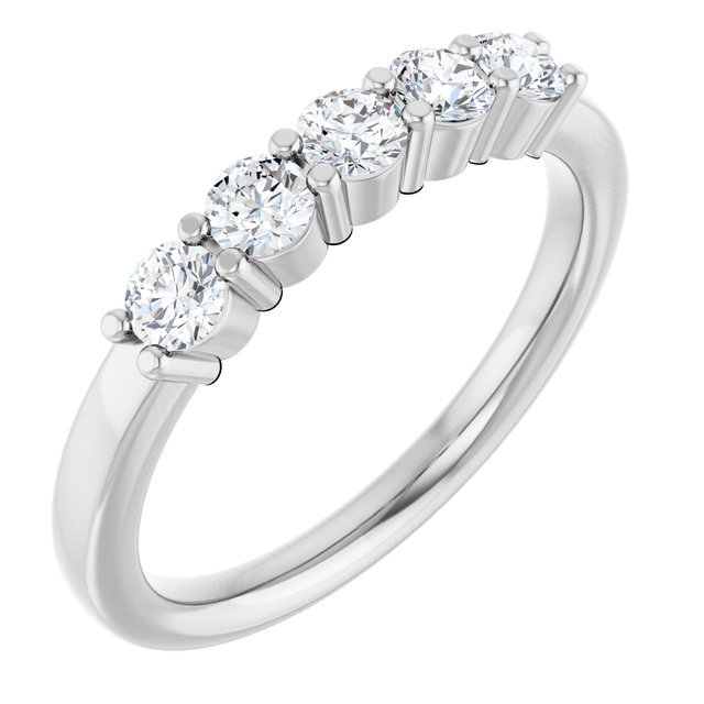 14k White 1/2 Ctw Natural Diamond Anniversary Band