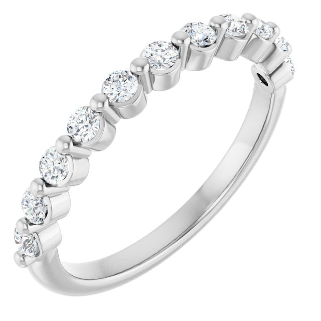 14k White 1/2 Ctw Natural Diamond Anniversary Band