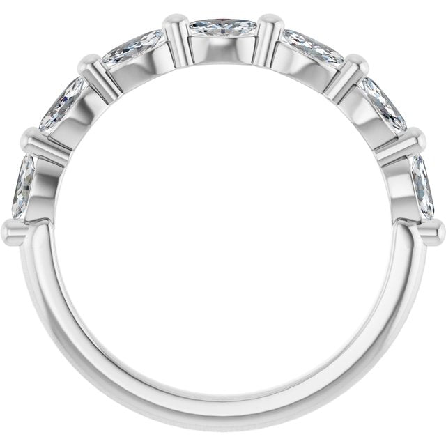 14k White 1/2 Ctw Natural Diamond Anniversary Band