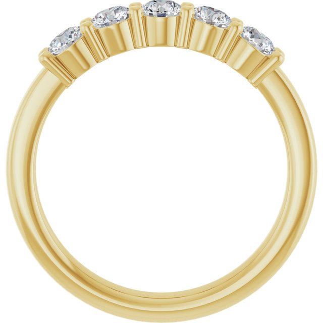 14k Yellow 5/8 Ctw Lab-grown Diamond Anniversary Band