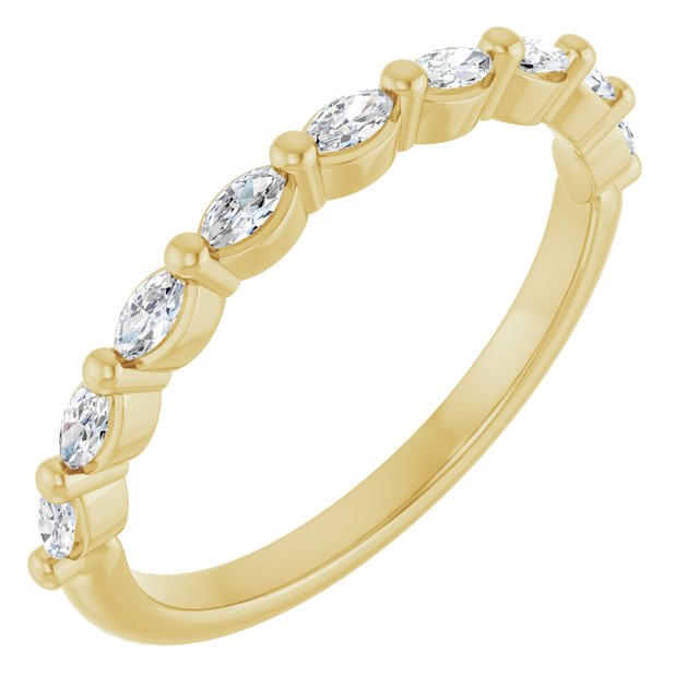 14k Yellow 1/4 Ctw Lab-grown Diamond Anniversary Band