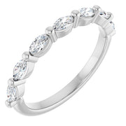 14k White 1/2 Ctw Natural Diamond Anniversary Band