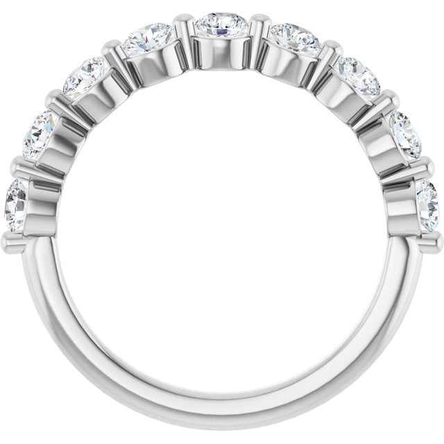 14k White 9/10 Ctw Lab-grown Diamond Anniversary Band